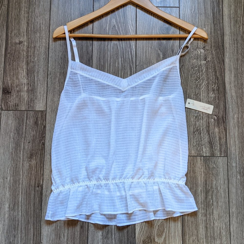 NWT (XS) - UNDERELLA Sheer Tonal stripe Camisole
